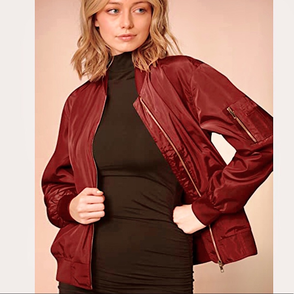 🔥NWOT Rust Bomber Jacket